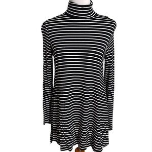 Mossimo Supply Co. Turtleneck Black and White Striped Tunic
